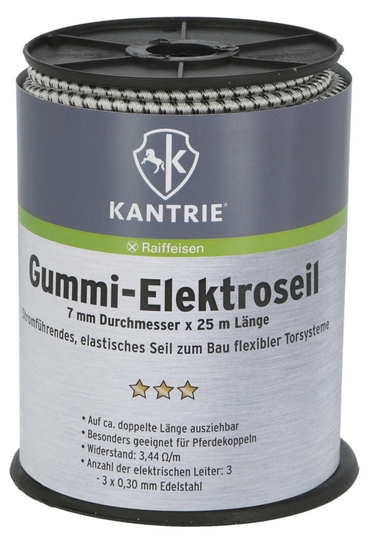 KANTRIE Flexiseil Torsystem Gummi-Elektroseil 25 m